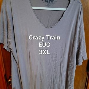 EUC CRAZY TRAIN GREY TSHIRT